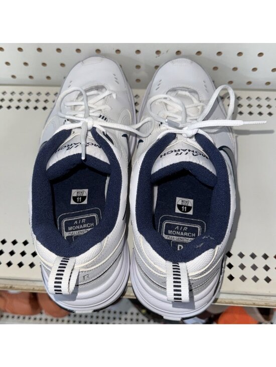 Nike Air Monarch IV Mens Leather Athletic Walking Shoes Size 11 White Blue main image 8